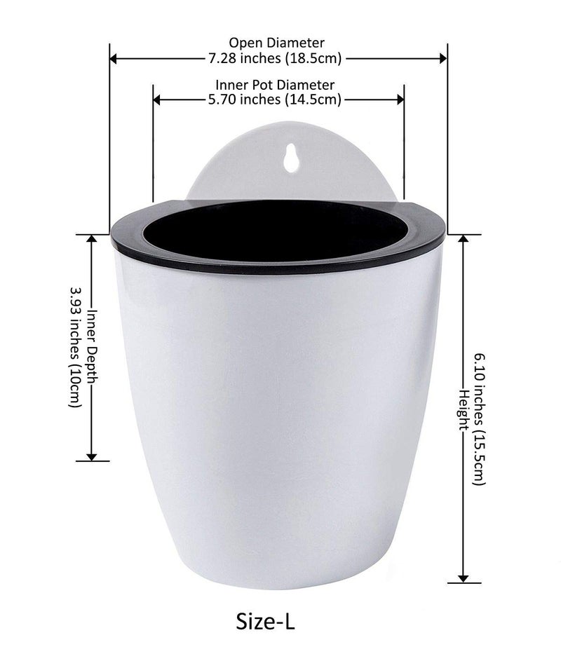 ShoppeWatch Wall Planters for Indoor Plants 7 Pack | Hanging Planters Large 7 Inch with Hooks | Wall Pots for Plants | 7.28 x 6.1 inches - PL35 - Image 3